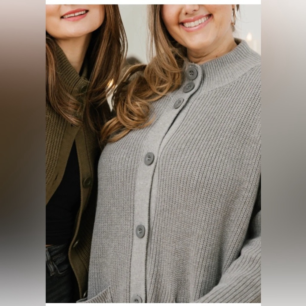 Smash + Tess whimsy cardigan heather grey longline size M/L NWT